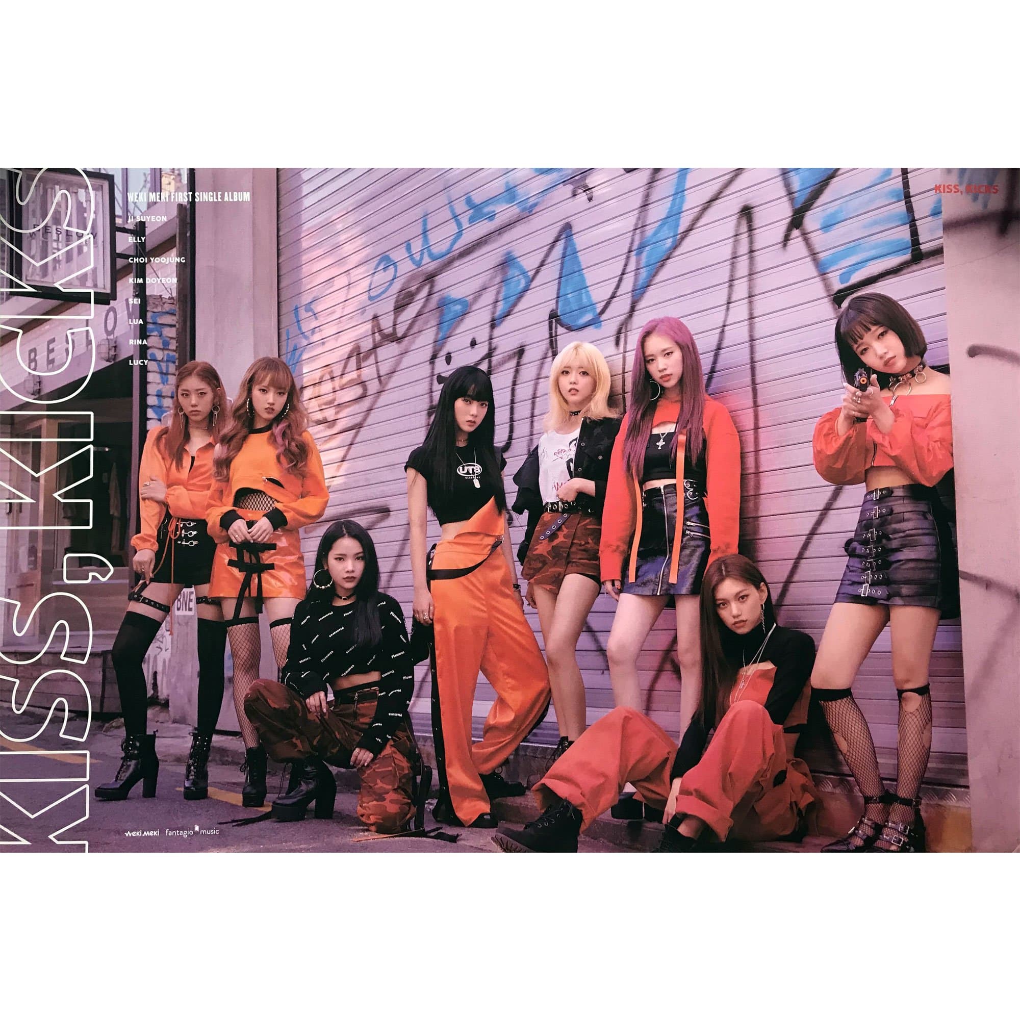 위키미키 | WEKI MEKI | 1ST SINGLE ALBUM [ KISS, KICKS ] | POSTER ONLY - Image 2