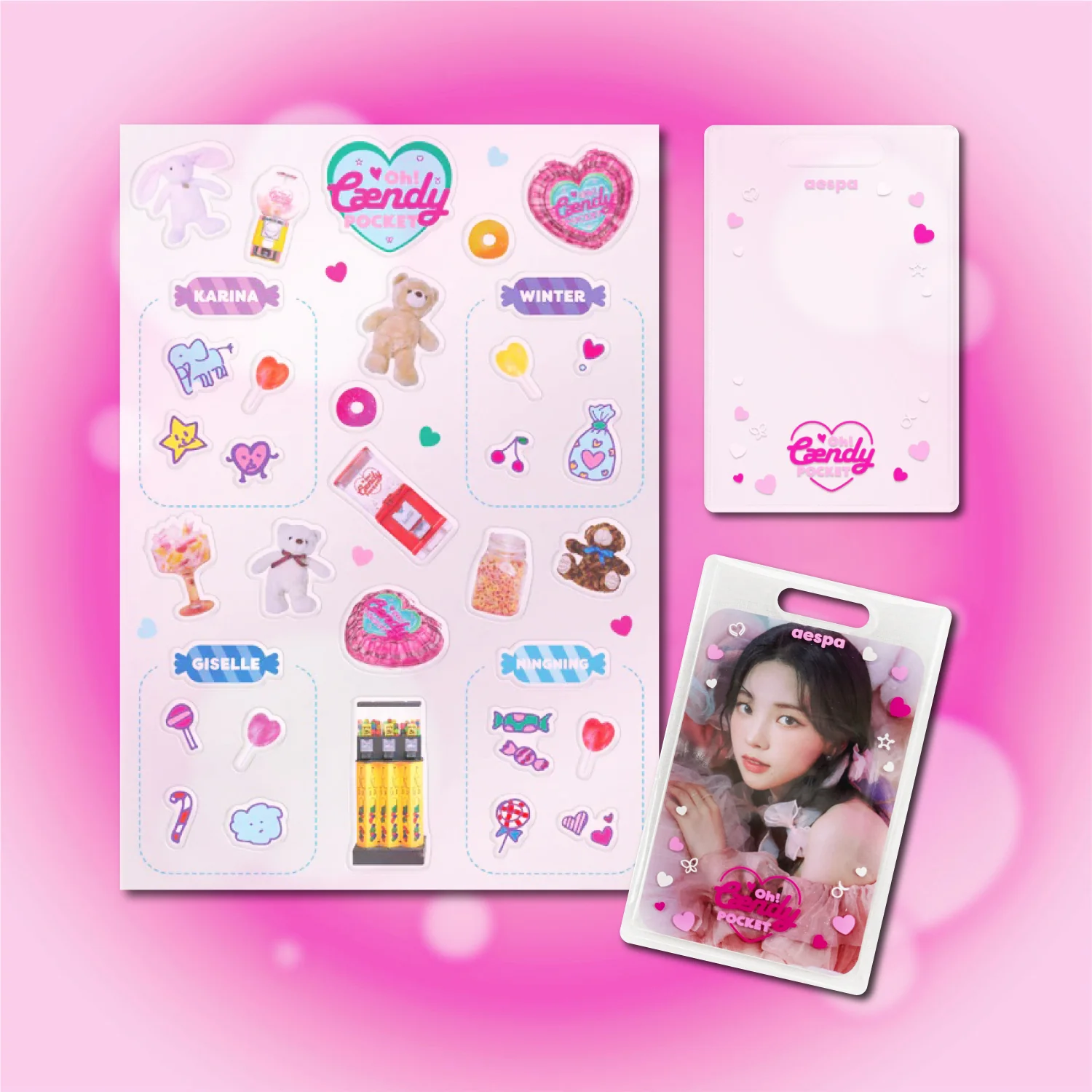 에스파 | AESPA | [ OH! CAENDY POCKET PART.1 ] PHOTO HOLDER & STICKER