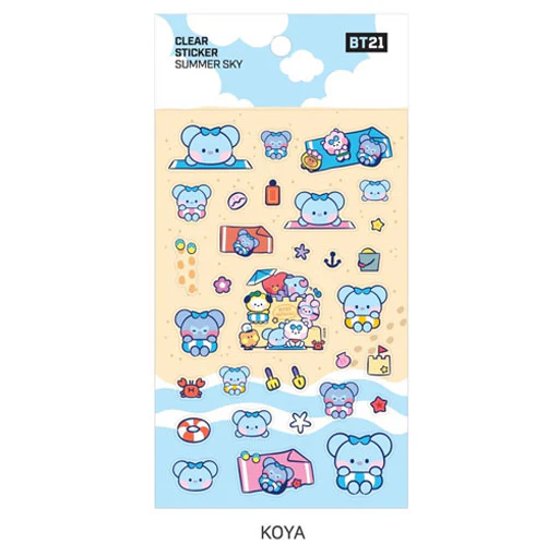 BT21 [ MININI SUMMER SKY ] CLEAR STICKER - Image 2