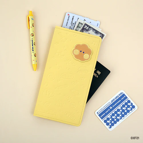 BT21 [ MININI ] LEATHER PATCH PASSPORT COVER ( LARGE SIZE ) - Image 4
