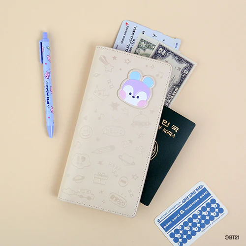 BT21 [ MININI ] LEATHER PATCH PASSPORT COVER ( LARGE SIZE ) - Image 5