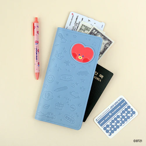 BT21 [ MININI ] LEATHER PATCH PASSPORT COVER ( LARGE SIZE ) - Image 7