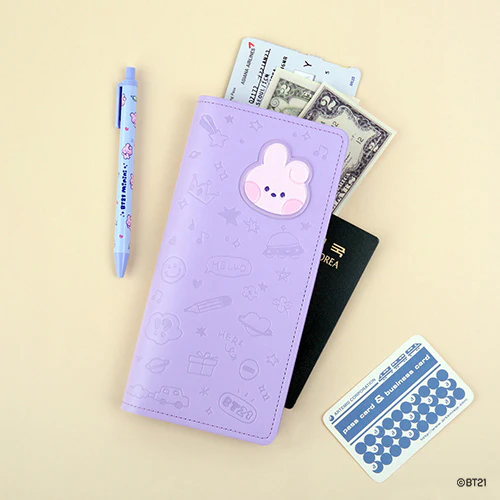 BT21 [ MININI ] LEATHER PATCH PASSPORT COVER ( LARGE SIZE ) - Image 8