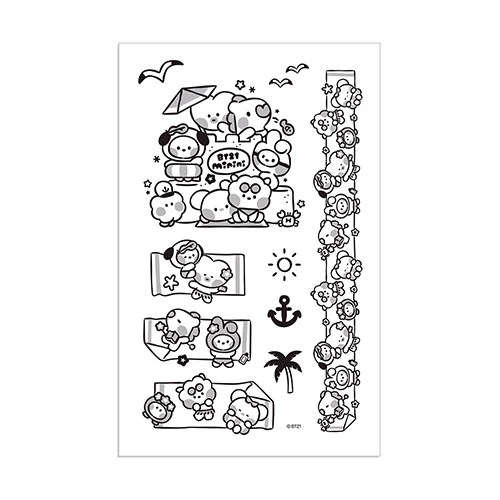 BT21 [ MININI SUMMER SKY ] TATTOO STICKER - Image 9