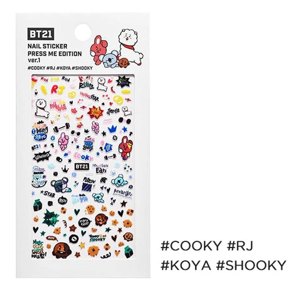 BT21 X OLIVE YOUNG NAIL STICKER [ PRESS ME EDITION ] - Image 3