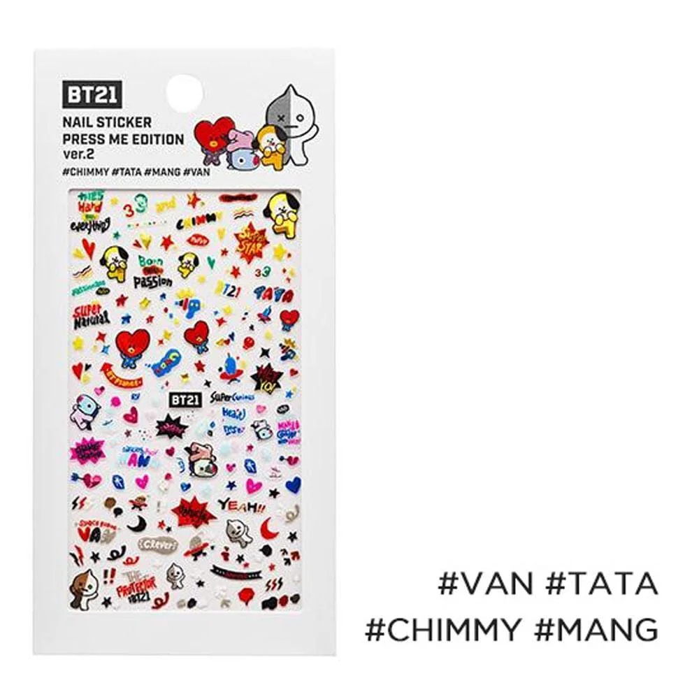 BT21 X OLIVE YOUNG NAIL STICKER [ PRESS ME EDITION ] - Image 4